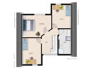 Massivhaus Architektenhaus Ammersee von Febro Massivhaus Schlüsselfertig ab 273900€, Satteldach-Klassiker Grundriss 2