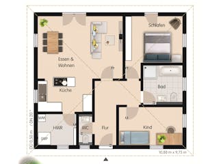 Massivhaus Bungalow Bad Düben von Febro Massivhaus Schlüsselfertig ab 200100€, Bungalow Grundriss 2