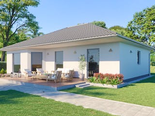 Massivhaus Bungalow Bayreuth von Febro Massivhaus Schlüsselfertig ab 204000€, Bungalow Außenansicht 3