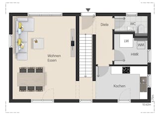 Massivhaus Architektenhaus Berlin von Febro Massivhaus Schlüsselfertig ab 234100€, Satteldach-Klassiker Grundriss 1