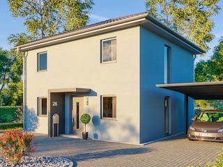 Massivhaus Stadtvilla Brandenburg von Febro Massivhaus Schlüsselfertig ab 255800€, Stadtvilla Außenansicht 4