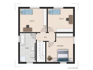 Massivhaus Stadtvilla Brandenburg von Febro Massivhaus Schlüsselfertig ab 255800€, Stadtvilla Grundriss 2