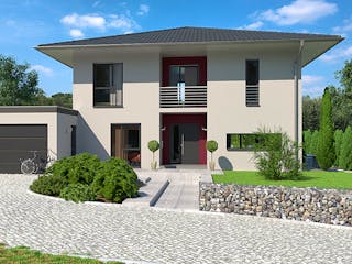 Massivhaus Stadtvilla Bremen von Febro Massivhaus Schlüsselfertig ab 371700€, Stadtvilla Außenansicht 4