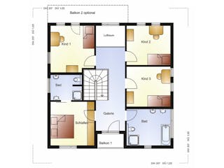 Massivhaus Stadtvilla Bremen von Febro Massivhaus Schlüsselfertig ab 371700€, Stadtvilla Grundriss 2