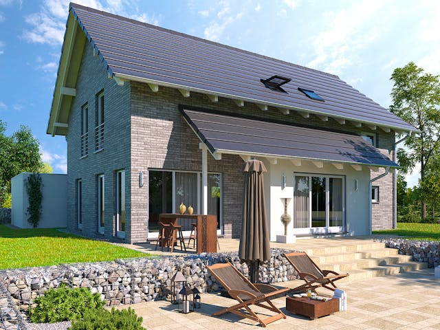 Massivhaus Architektenhaus Greifensee von Febro Massivhaus Schlüsselfertig ab 287600€, Satteldach-Klassiker Außenansicht 1