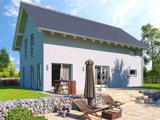 Massivhaus Architektenhaus Greifensee von Febro Massivhaus Schlüsselfertig ab 287600€, Satteldach-Klassiker Außenansicht 3