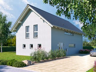 Massivhaus Architektenhaus Greifensee von Febro Massivhaus Schlüsselfertig ab 287600€, Satteldach-Klassiker Außenansicht 4