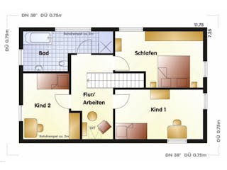 Massivhaus Architektenhaus Greifensee von Febro Massivhaus Schlüsselfertig ab 287600€, Satteldach-Klassiker Grundriss 2