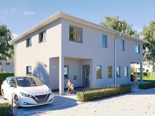 Massivhaus Doppelhaus Hamburg von Febro Massivhaus Schlüsselfertig ab 253500€, Stadtvilla Außenansicht 2