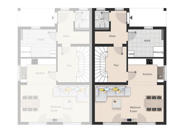 Massivhaus Doppelhaus Hamburg von Febro Massivhaus Schlüsselfertig ab 253500€, Stadtvilla Grundriss 1 Massivhaus Doppelhaus Hamburg von Febro Massivhaus Schlüsselfertig ab 253500€, Stadtvilla Grundriss 1