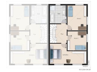 Massivhaus Doppelhaus Hamburg von Febro Massivhaus Schlüsselfertig ab 253500€, Stadtvilla Grundriss 2
