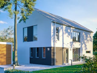 Massivhaus Architektenhaus Heiligenseee von Febro Massivhaus Schlüsselfertig ab 304300€, Satteldach-Klassiker Außenansicht 2
