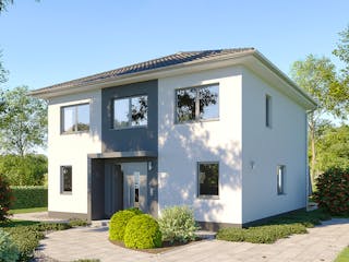 Massivhaus Stadtvilla Magdeburg von Febro Massivhaus Schlüsselfertig ab 307100€, Stadtvilla Außenansicht 4