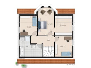 Massivhaus Einfamilienhaus Marburg von Febro Massivhaus Schlüsselfertig ab 276800€, Satteldach-Klassiker Grundriss 2