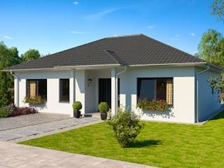 Massivhaus Bungalow Nauen von Febro Massivhaus Schlüsselfertig ab 233100€, Bungalow Außenansicht 3