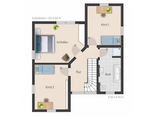 Massivhaus Bauhaus Wannsee von Febro Massivhaus Schlüsselfertig ab 287900€, Cubushaus Grundriss 2