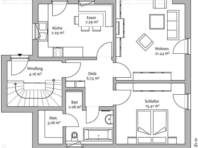 Fertighaus Klassisch 144 von FischerHaus Schlüsselfertig ab 491077€, Satteldach-Klassiker Grundriss 1