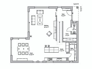 Fertighaus Bauhaus 190 von FischerHaus Schlüsselfertig ab 601920€, Cubushaus Grundriss 1