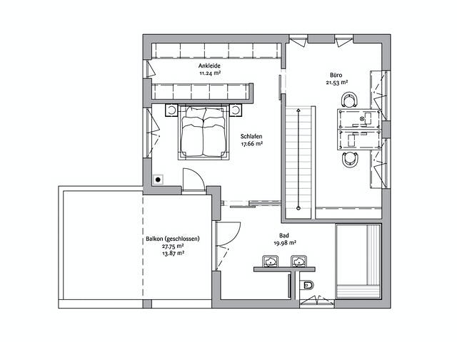 Fertighaus Bauhaus 190 von FischerHaus Schlüsselfertig ab 601920€, Cubushaus Grundriss 2