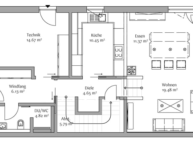 Fertighaus Bauhaus 200 von FischerHaus Schlüsselfertig ab 633600€, Cubushaus Grundriss 1