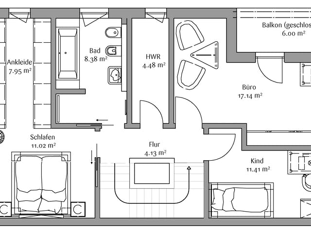 Fertighaus Bauhaus 200 von FischerHaus Schlüsselfertig ab 633600€, Cubushaus Grundriss 2