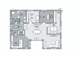 Fertighaus Bungalow 138 von FischerHaus Schlüsselfertig ab 417656€, Bungalow Grundriss 1