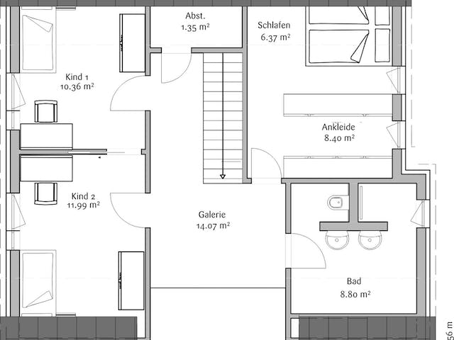 Fertighaus Klassisch 148 von FischerHaus Schlüsselfertig ab 478006€, Satteldach-Klassiker Grundriss 2