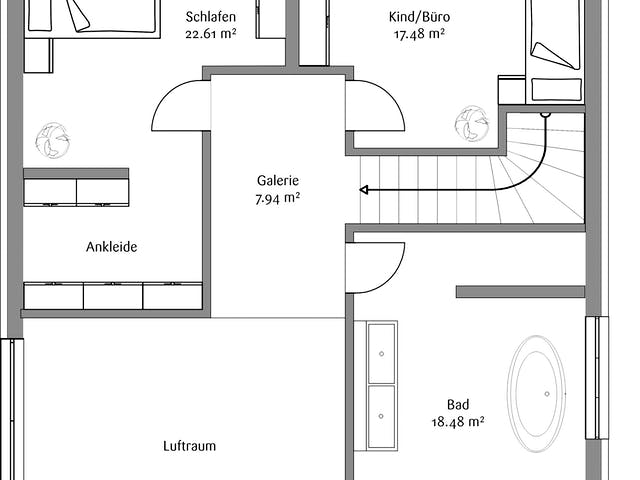 Fertighaus Klassisch 156 von FischerHaus Schlüsselfertig ab 453024€, Satteldach-Klassiker Grundriss 2