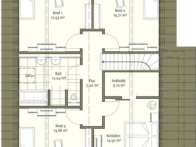 Fertighaus Klassisch 187 von FischerHaus Schlüsselfertig ab 527935€, Satteldach-Klassiker Grundriss 2