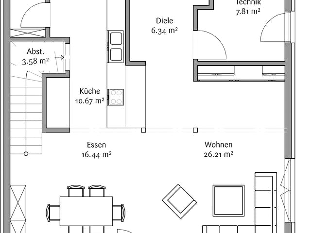 Fertighaus Stadtvilla 148 von FischerHaus Schlüsselfertig ab 453238€, Stadtvilla Grundriss 1