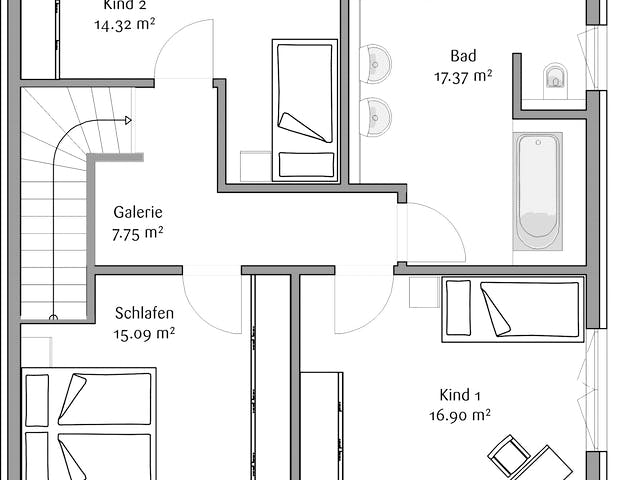 Fertighaus Stadtvilla 148 von FischerHaus Schlüsselfertig ab 453238€, Stadtvilla Grundriss 2