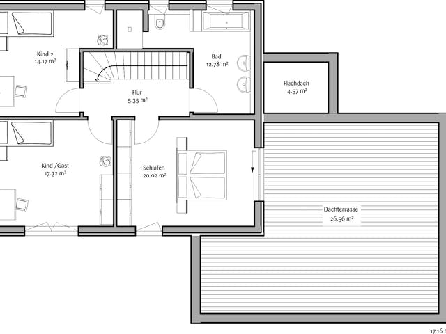 Fertighaus Modern 191 von FischerHaus Schlüsselfertig ab 624893€, Satteldach-Klassiker Grundriss 2