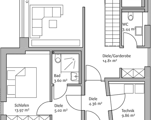 Fertighaus Musterhaus GenerationX von FischerHaus Schlüsselfertig ab 358342€, Satteldach-Klassiker Grundriss 1