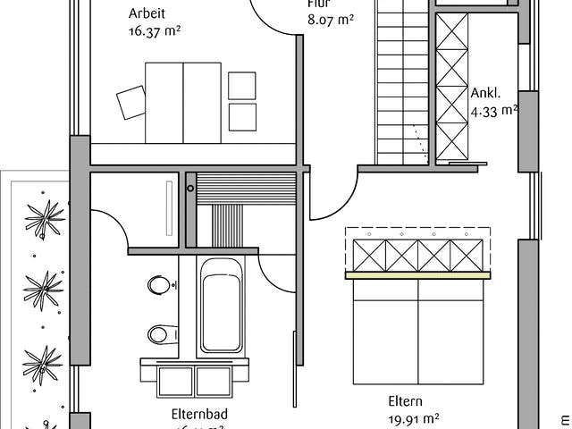 Fertighaus Musterhaus GenerationX von FischerHaus Schlüsselfertig ab 358342€, Satteldach-Klassiker Grundriss 2