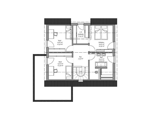 Fertighaus Musterhaus Seegarten von FischerHaus Schlüsselfertig ab 435784€, Satteldach-Klassiker Grundriss 2