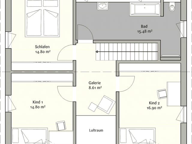 Fertighaus Modern 145 von FischerHaus Schlüsselfertig ab 435521€, Satteldach-Klassiker Grundriss 2