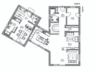 Fertighaus Modern 240 von FischerHaus Schlüsselfertig ab 696960€, Pultdachhaus Grundriss 1