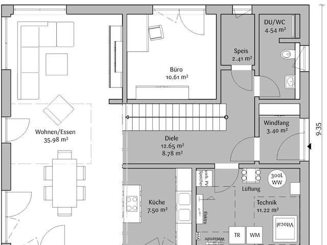 Fertighaus Stadtvilla 160 von FischerHaus Schlüsselfertig ab 494723€, Stadtvilla Grundriss 1