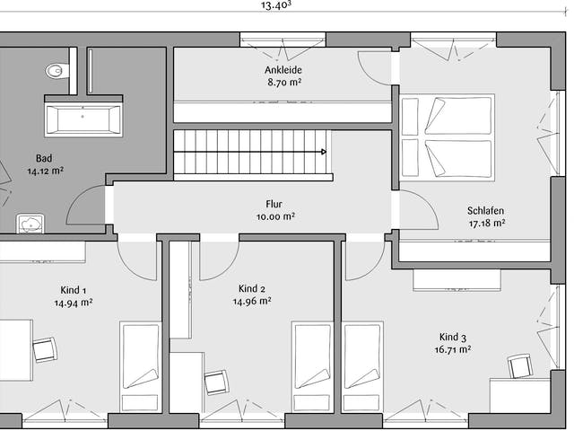 Fertighaus Stadtvilla 212 von FischerHaus Schlüsselfertig ab 552675€, Stadtvilla Grundriss 2