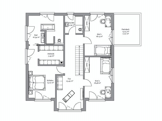 Fertighaus Stadtvilla 247 von FischerHaus Schlüsselfertig ab 602368€, Stadtvilla Grundriss 2