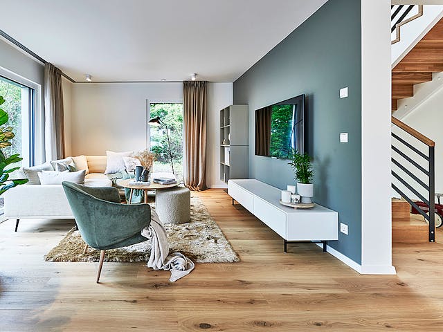 Fertighaus MH Mannheim - UrbanLife von WEISS Holzhaus Schlüsselfertig ab 466291€, Stadtvilla Innenansicht 1