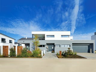 Fertighaus Haus Geyer von Fertighaus WEISS Schlüsselfertig ab 755828€, Cubushaus Außenansicht 2