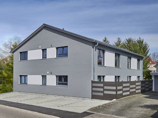 Fertighaus Vierfamilienhaus Meier von Fertighaus WEISS - Mehrfamilienhäuser Schlüsselfertig ab 973233€, Außenansicht 2