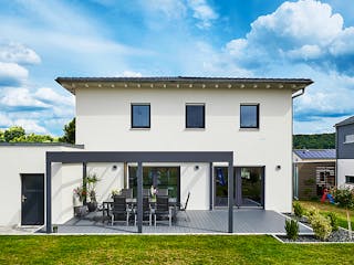 Fertighaus Haus Leicht von Fertighaus WEISS Schlüsselfertig ab 411750€, Stadtvilla Außenansicht 3