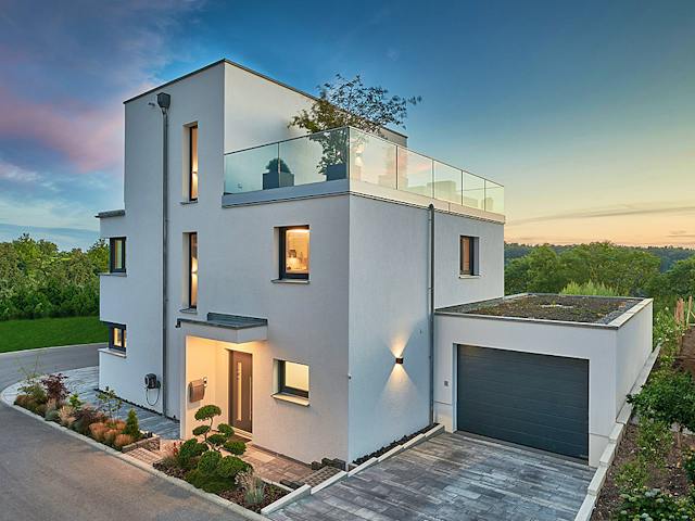 Fertighaus Haus Loh von Fertighaus WEISS Schlüsselfertig ab 559740€, Cubushaus Außenansicht 1