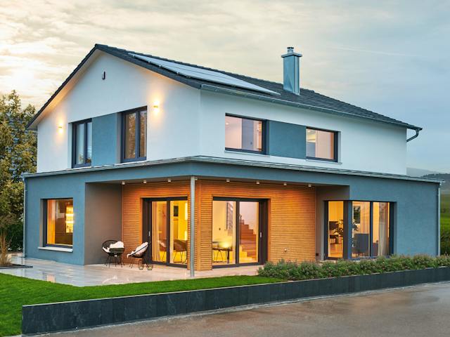 Fertighaus MH Fellbach - RELAX von Fertighaus WEISS Schlüsselfertig ab 527773€, Satteldach-Klassiker Außenansicht 1
