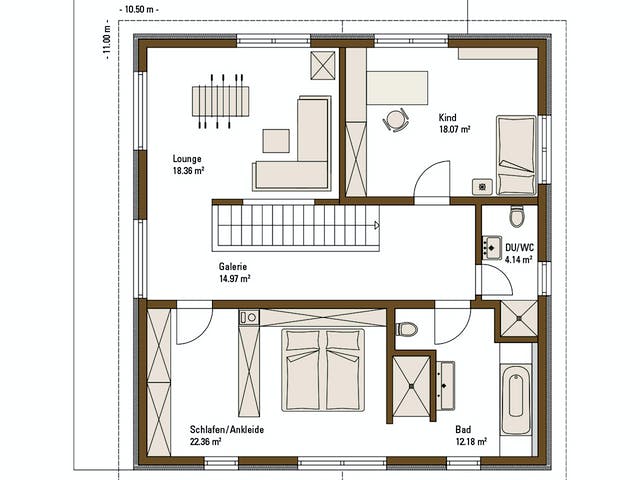 Fertighaus MH Fellbach - RELAX von WEISS Holzhaus Schlüsselfertig ab 516412€, Satteldach-Klassiker Grundriss 2