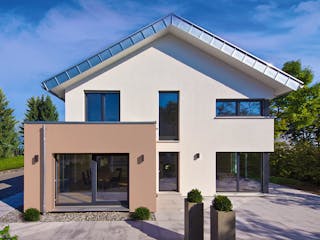 Fertighaus MH Mannheim - FUTURE von Fertighaus WEISS Schlüsselfertig ab 573160€, Satteldach-Klassiker Außenansicht 2