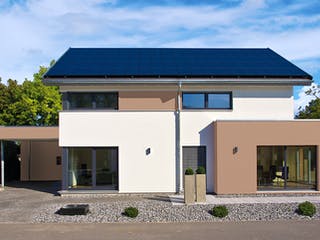 Fertighaus MH Mannheim - FUTURE von WEISS Holzhaus Schlüsselfertig ab 539252€, Satteldach-Klassiker Außenansicht 4