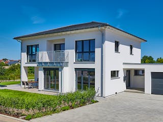 Fertighaus Haus Prümmer von Fertighaus WEISS Schlüsselfertig ab 523377€, Stadtvilla Außenansicht 2